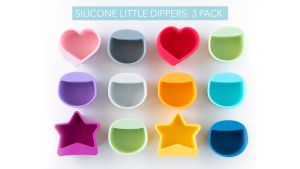 Bumkins Silicone Little Dipper - ถ้วยขนาดเล็ก 3 ชิ้น สำหรับใส่น้ำจิ้ม ซอสดิป ใช้คู่กับจานและถ้วย 100% Bumkins - สินค้าลิขสิทธิ์แท้