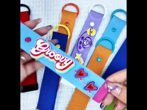 5Pcs Fabric Keychain Strap DIY Braided Hanging Rope Travel Soft Webbing Labels Tags