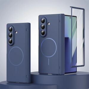 szhaiyu | Shockproof Frosted Phone Case For Samsung Galaxy Z Fold 7 6 5 4 8 Ultra 5G With Hinge Protective For Magsafe Magnetic Cover