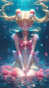 Kayou | DIY Diamond Painting Kit Magical Girl Anime Style Sailor Moon Full Drill Rhinestone Mosaic Wall Decor Gift for Home Decoration