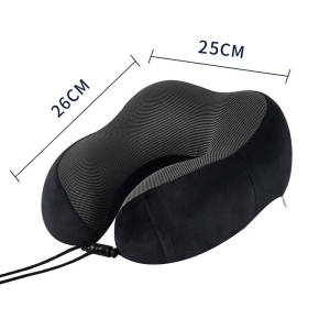 Memory Foam U-Shaped Neck Support Pillow Portable Travel Office Nap Student Adjustable Folding Hard Support Breathable Design