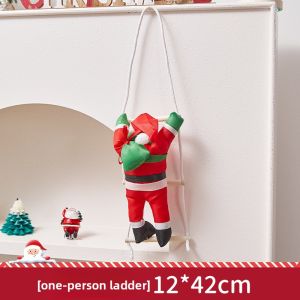 Santa Claus Climbing Rope Christmas Decoration Hanging Ornament Climbing Toy Doll Stair House Scene Setup Christmas Tree