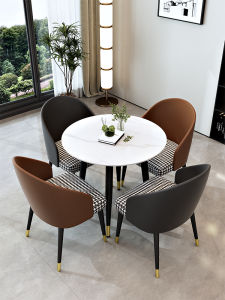 Luxurious Rock Surface Meeting Table And Chair Set Casual Creative Small Table for Negotiation And Guest Consultation