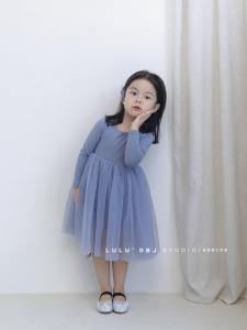 Princess Style Long Sleeve Cotton Dress Soft Cotton Spring Autumn Kids Girls Dress Fluffy Skirt Casual Style Childrens Clothing