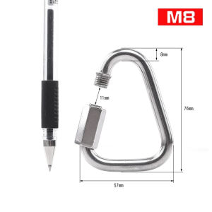 304 Stainless Steel Quick Links Carabiner Locking Clips with Screw Nut Triangle Heavy Duty Chain Connector Hook Hardware Tool