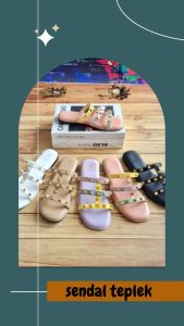 MURAH NAMPOL!!! Sandal KR03 flat Stut Balemo 1cm