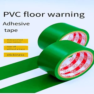 pvc green warning tape pay attention to safety zebra crossing landmark stickers fire towards zoning floor stickers thicker and wider waterproof wear-resistant ground floor classroom location positioning planning cordon 48mm width * 16m length