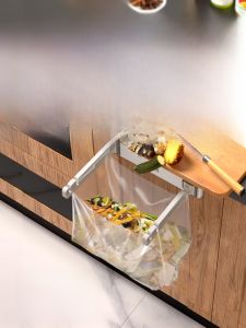 Foldable Wall-Mounted Trash Can Home Bathroom Kitchen Desktop Storage Bucket Garbage Bag Support Household Cleaning Tool