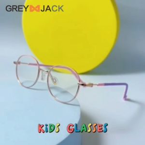 Grey Jack Kacamata Antiradiasi Blueray Komputer Anak Remaja Laki-laki Perempuan Model Oval Bahan Metal Ringan Nyaman 6035