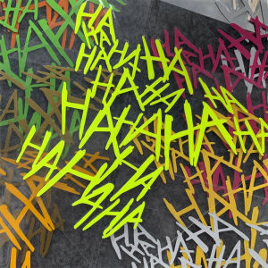 Funny Car Accessories Stickers HAHAHA Logo Laser Rainbow Waterproof Decals Motorcycle Helmet Body Personalized Stickers Decals Others