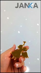 JANKA Hiasan Malaikat Pohon Natal Akrilik Aksesoris Gantungan Ornamen Dekorasi Acrylic Christmas Tree