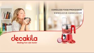 Decakila KMMG005R Cordless Food Processor | 200W | Dicing Kneading Whisk Blades | Stainless Steel Blades | Detachable Blade For Easy Cleaning