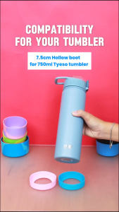 TYESO Silicone Boot 7–9cm & Paracord Handle Set | Anti-Slip Tumbler & Water Bottle Accessories Fits 20–24oz