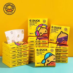 Portable Small Size Tissue Paper Pack Student Use Haro Little Yellow Duck Brand Original Fiber Adult Targeted Printed No Fragrance