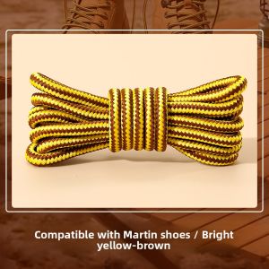 XIANZHAO | Womens Round Rope Martin Boots Laces Mens Unbreakable Short Combat Boots Brown Black Yellow Large Yellow Boots