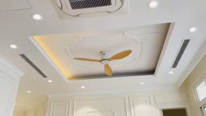 Quạt trần 3 cánhquạt trần đèn cổ ngắn trang trí cho chung cư trần nhà thấp-phòng ngủ động cơ DC lõi đồng 100% loại I