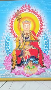 Tranh vải treo tường Ngài Địa Tạng in trên vải lụa (vải sill) Decor Phòng