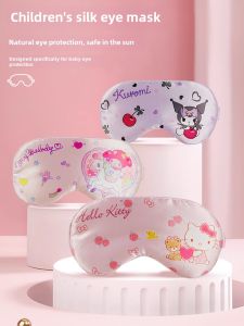 Silk Sleep Mask for Children Boys And Girls Sleeping Eye Cover Blocking Light Special Use Eye Patch by Sanrio Hello Kitty