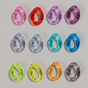 40pcs อะคริลิคใส 17x23 มม.ไม่สม่ําเสมอ Link Chain ลูกปัดแบบหลวมสําหรับสร้อยข้อมือสร้อยคอ DIY เครื่องประดับอุปกรณ์เสริม