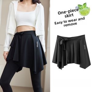 Miiow | Womens One-Piece Fitness Yoga Sports Skirt Running Anti-Light Bottom Covering Shark Pants Fitness Exercise Skirts