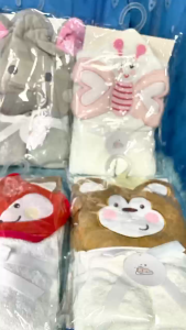 Hntob 0M+ 75*75cm Organic Cotton Baby Hooded Bath Towel Essential Newborn Infant