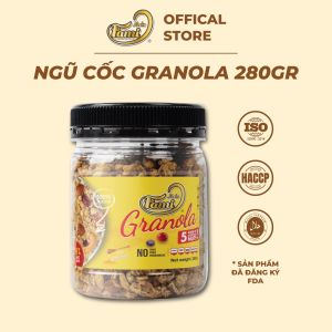 GRANOLA CHUẨN MỸ FAMINUTS HẠT DINH DƯỠNG NGŨ CỐC ĂN KIÊNG HŨ NHỰA 280GR