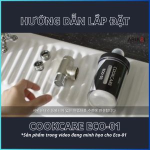 Bộ Lõi Lọc Nước Đầu Vòi Cookcare ECO-01 Chính Hãng Kháng Khuẩn Màu Đen Hàn Quốc + Adapter Phù Hợp Vòi Điều Chỉnh Nước - ARIKEL