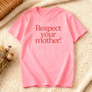 Sanrio | Respect Your Mother Retro Y2K Tee Funny Mother Day Gift Tshirt Women Crewneck Cotton Short Sleeve Modern and Trendy T-shirt