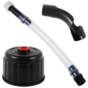 Racing Fuel Jug Hose with 2 Anti-leakage Iron Hoop Fuels Filler Hose with Fuel Tank Cap Replacement Hose Bender Kit