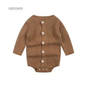Pure Cotton Knitted Sweater Baby Bodysuit Triangle Climbing Suit Autumn Winter Clothes for Newborn Babies Boys And Girls