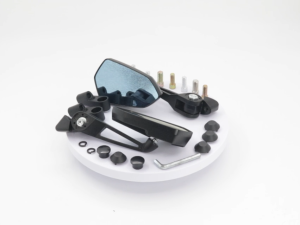 Anti-Vibration Motorcycle Rearview Mirror 360° Adjustable Blue Anti-Glare Glass for Safe Riding