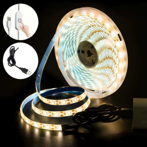 LED Strip Light 5V USB Powered Flexible White/Warm White Cuttable Adhesive Light Tape for TV Backlight Cabinet Bedroom DIY Decor
