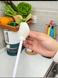 Home Essense SG Flexible Silicon Bottle Cleaning Brush with Foldable Head and Fine Bristles for Efficient Cleaning of Bottles and Small Containers