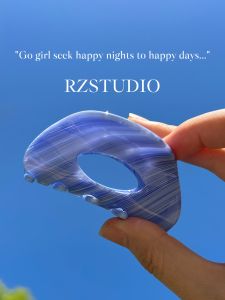 Blue Ocean Striped Hair Clip Commute French Style Back of Head Shark Clamp Fashionable Korean Style Hair Accessories