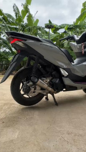 ชุดท่อแต่ง Honda PCX160 ปลายท่อ SC project นิ้วทรงปากตัดเฉียง คอท่อตรงรุ่น