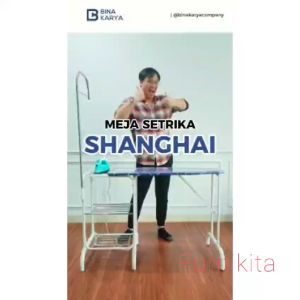 MEJA SETRIKA KAKI BESI/ RAK GOSOK MULTIFUNGSI SHANGHAI [PARBUB]