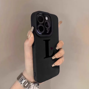 Potdemiel | Letter Heart Luxury Leather Shockproof Phone Case For iPhone 17 16 Pro Max Air 15 14 13 12 11 Max Silicone Soft Cover