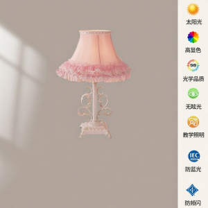 OUCHAO | French Court Lace Pink Girl Heart Bedside Lamp