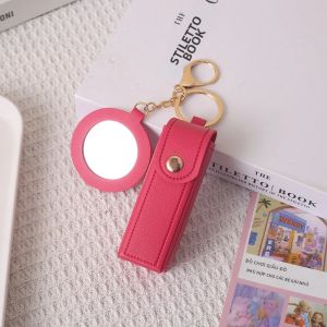 Túi Đựng Đồ Da Nhỏ Gọn Tiện Lợi Cho Đồ Dùng Gia Đình & Du Lịch Kèm Gương Mini Dễ Thương Hộp Đựng Son Môi Di Động