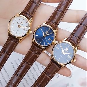OLEVS 6898 Watches for Women Fashion Sports Minimalist Leather Wristwatch Business with Date Quartz Watch
