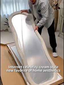 【24 Hours Shipped】 Full Body Mirror With Stand Tempered HD Glass Full-length Mirror Wall Mirror Floor Standing Mirror Bedroom Dressing Mirror Bathroom Shatterproof Irregular Full-length Mirror