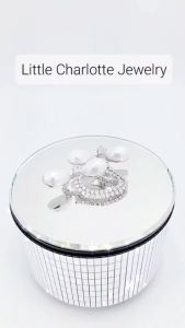 เข็มกลัด เพชร cz ประดับมุกสังเคราะห์