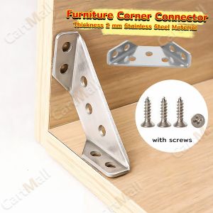 Stainless Steel Corner Braces Furniture Fastener Joint Corner Connector for Shelf Cabinet Table Chair