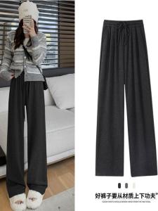 Quần Ống Rộng Cạp Cao Cho Nữ Mùa Xuân Hè Quần Ống Rộng Ống Đứng Rộng Rãi Thoải Mái Dài Đến Mắt Cá Chân