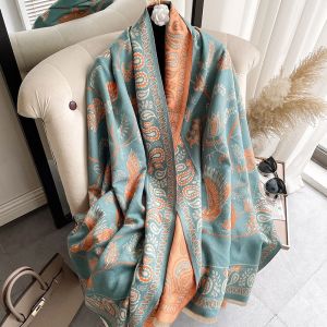 Womens Cashmere-Ilike Shoulder Wrap Scarf Neck Protection Dual-Purpose Warmth Air Conditioned Room Stole New 2025 Model