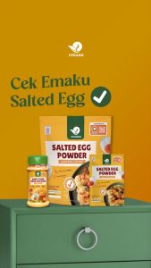 EMAKU Salted Egg Powder Sachet Bumbu Masak Dapur Tabur Bubuk Emaku Telur Asin Non MSG / Penyedap Rasa 16gr / BANDUNG