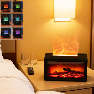 เครื่องเพิ่มความชื้นในอากาศขนาดเล็ก เครื่องกระจายกลิ่นอโรมา น้ำมันหอมระเหย สเปรย์อโรมาในบ้าน เครื่องกระจายกลิ่นหอมแบบเตาผิง พร้อมไฟ