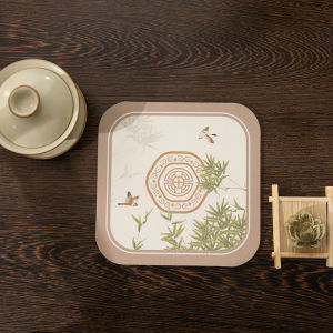 Thảm Đựng Cốc Bằng Đất Ngọc Bích Hai Mặt Chống Trượt Họa Tiết Mây Phong Cách Trung Hoa Mới Thảm Bàn Ăn Thấm Hút