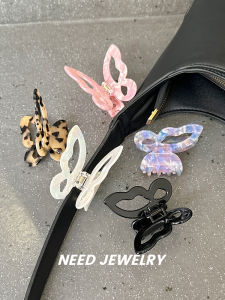 Japanese and Korean New Arrival Ins Style Custom Cut Out Butterfly Grip Acetic Acid Hair Claw Girly Simplicity Half Tie Updo Shark Clip