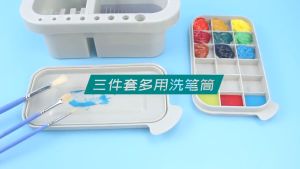 3-in-1 Paint Brush Cleaning Bucket with Palette/Brush Cleaning Paint Box Pen Cleaning Set Art Supplies